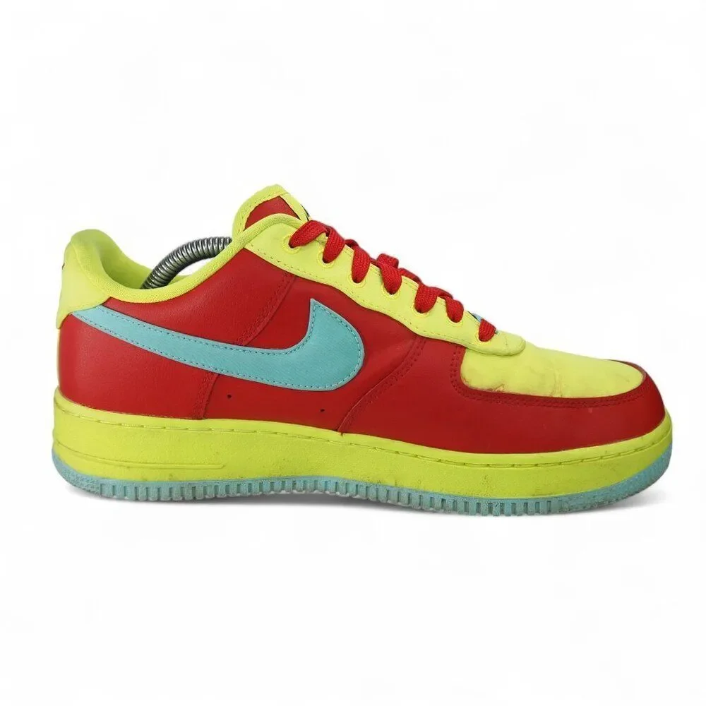 Nike Air Force 1‎ AF1 Low Custom by You Men's 9.5 DH7128-991 Neon Yellow / Red